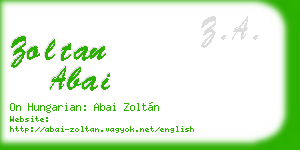 zoltan abai business card